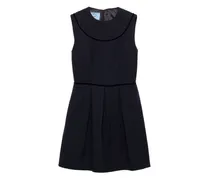 Natté Minikleid mit rundem Ausschnitt - Blau