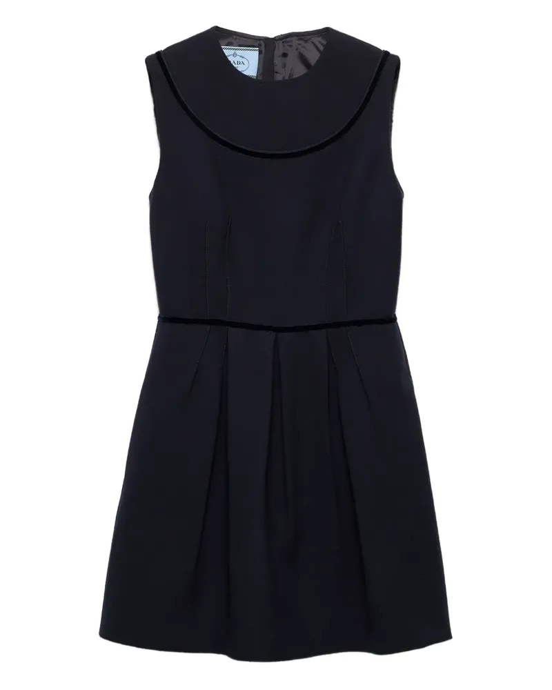 Prada Natté Minikleid mit rundem Ausschnitt - Blau Blau