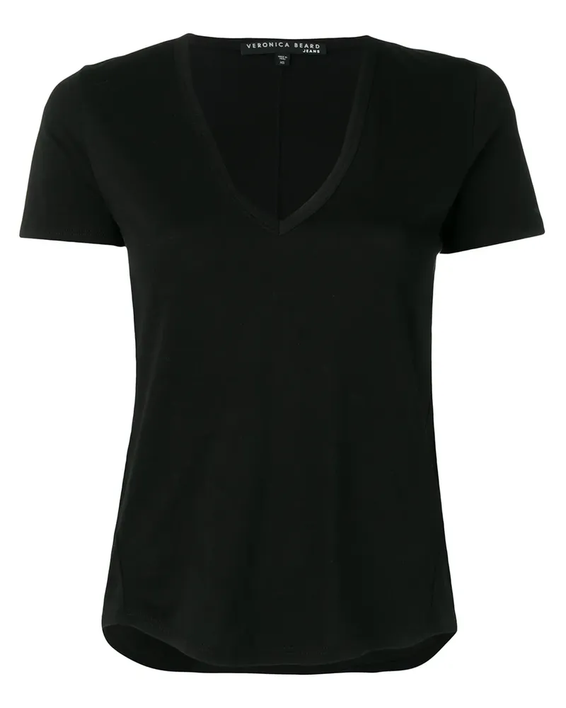 Veronica Beard T-Shirt mit V-Ausschnitt - Schwarz Schwarz