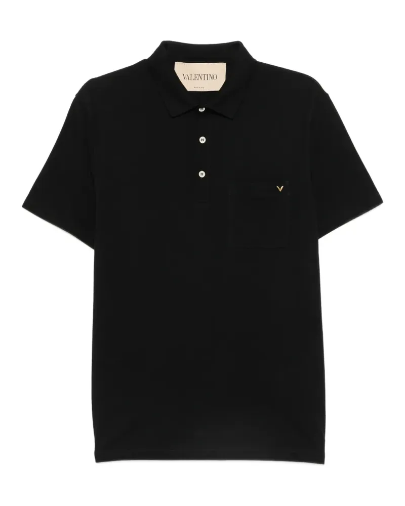 Valentino Garavani VLogo chest-pocket polo shirt - Schwarz Schwarz