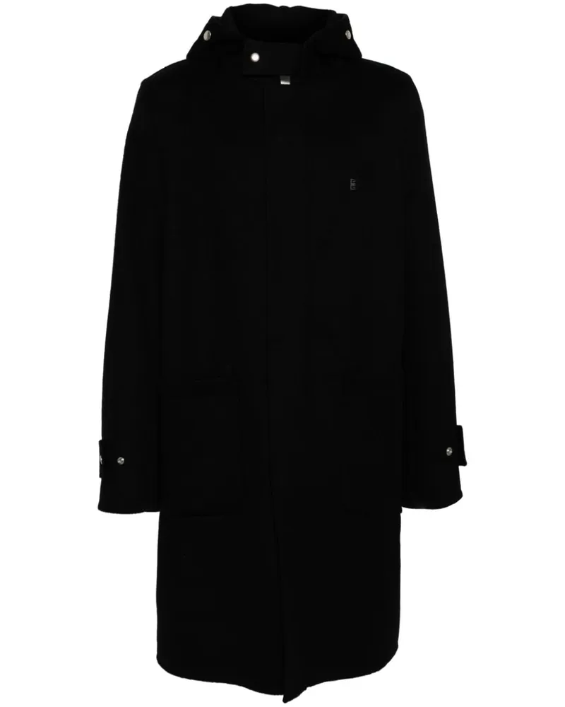 Givenchy Einreihiger Kapuzenmantel - Schwarz Schwarz
