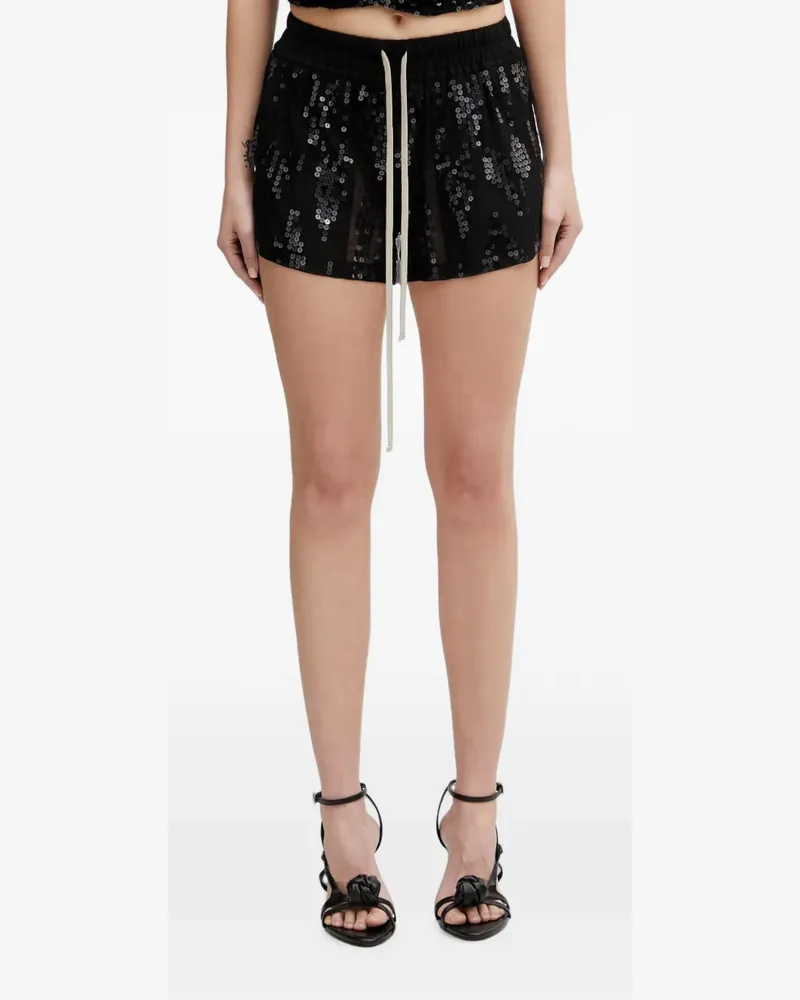 Rick Owens Lilies sequin-embellished drawstring shorts - Schwarz Schwarz