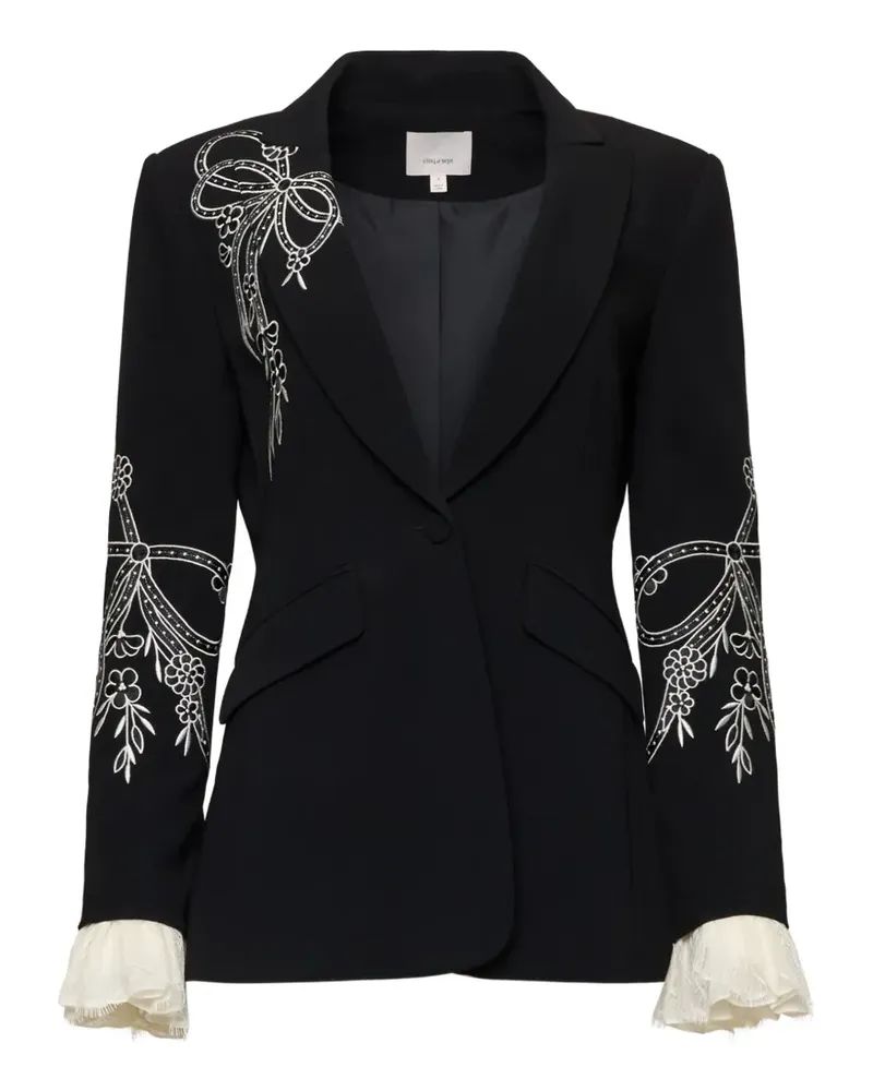 Cinq à Sept Cheyenne cascading ribbon blazer - Schwarz Schwarz