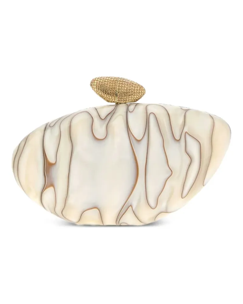 Benedetta Bruzziches Mini Armonia Clutch mit Marmor-Effekt - Nude Nude