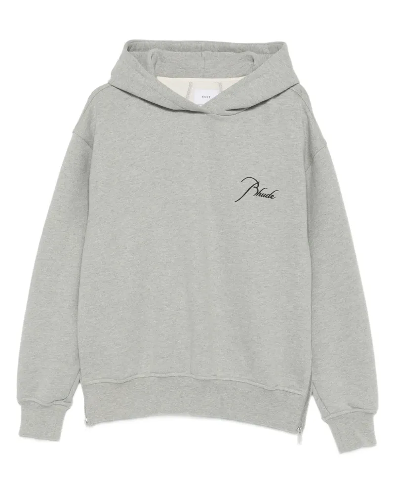 RHUDE logo-embroidery hoodie - Grau Grau