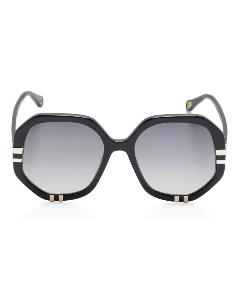 Chloé Eckige Brille mit Logo-Prägung - Schwarz Schwarz
