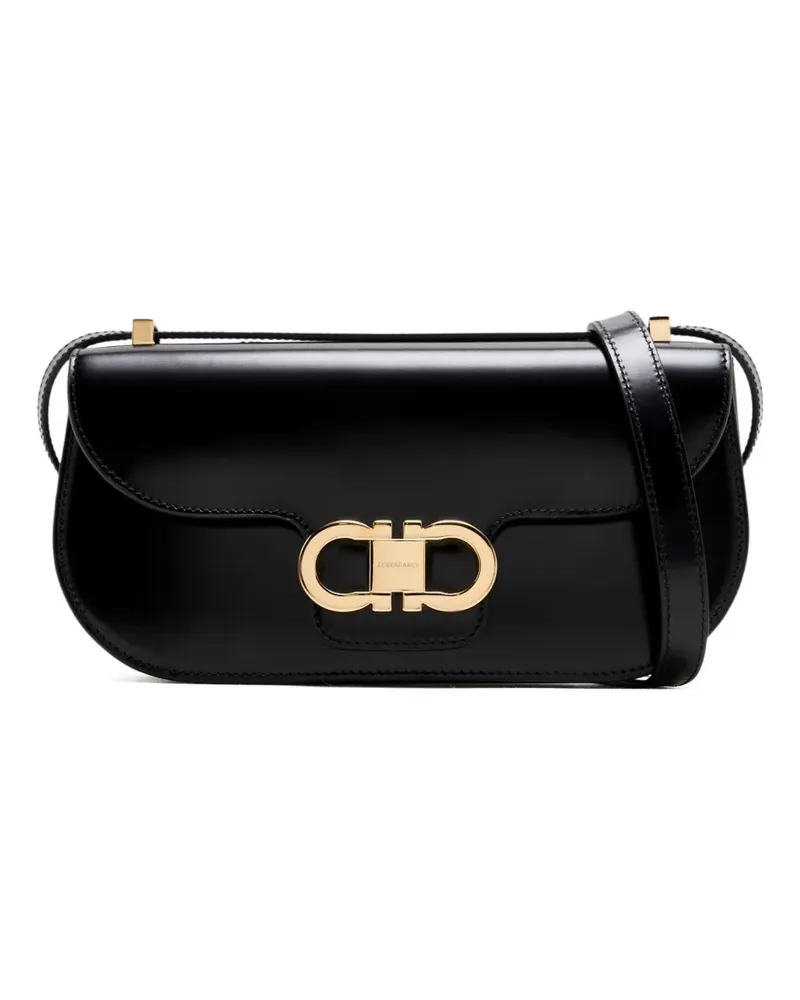 Ferragamo gold-tone logo shoulder bag - Schwarz Schwarz