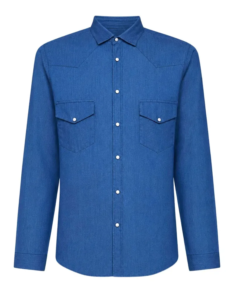 Costumein western-yoke chest-pocket shirt - Blau Blau