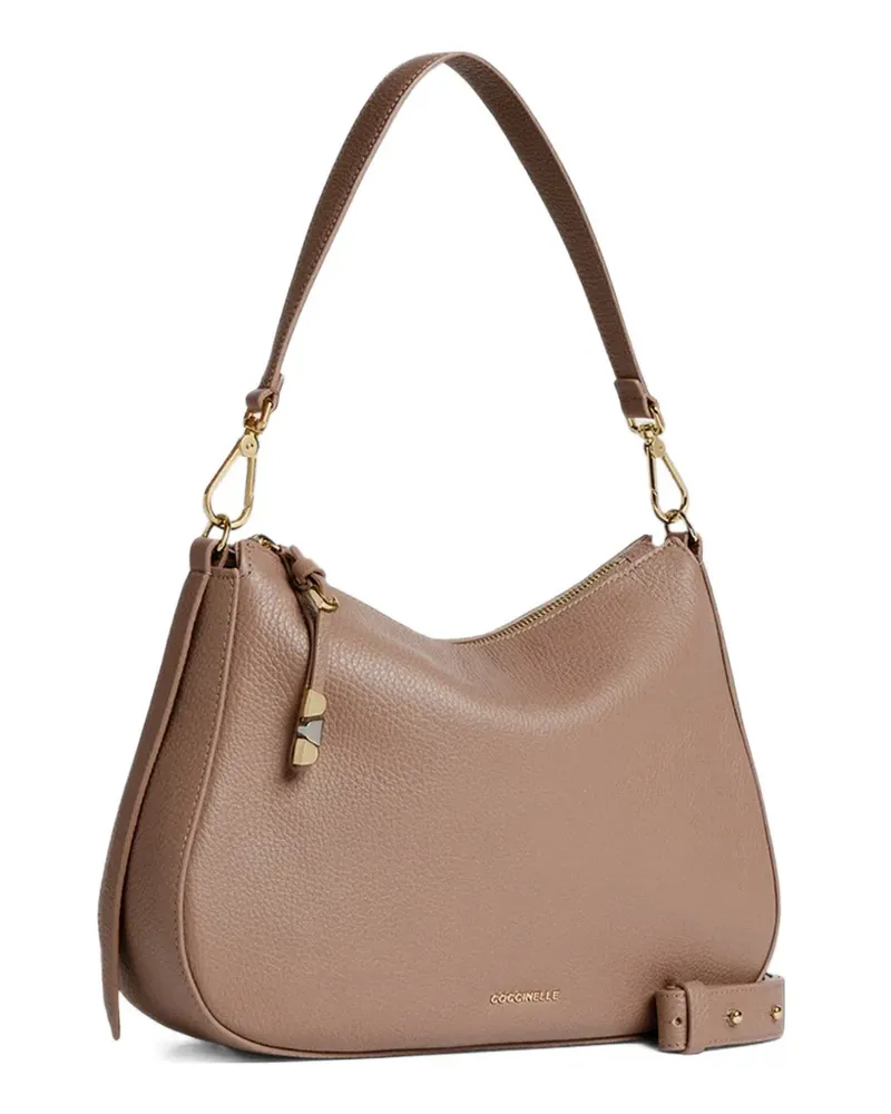 Coccinelle Small grained-leather shoulder bag - Nude Nude