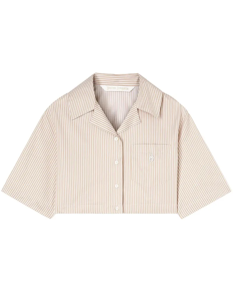 Palm Angels Cropped-Hemd mit Logo - Nude Nude