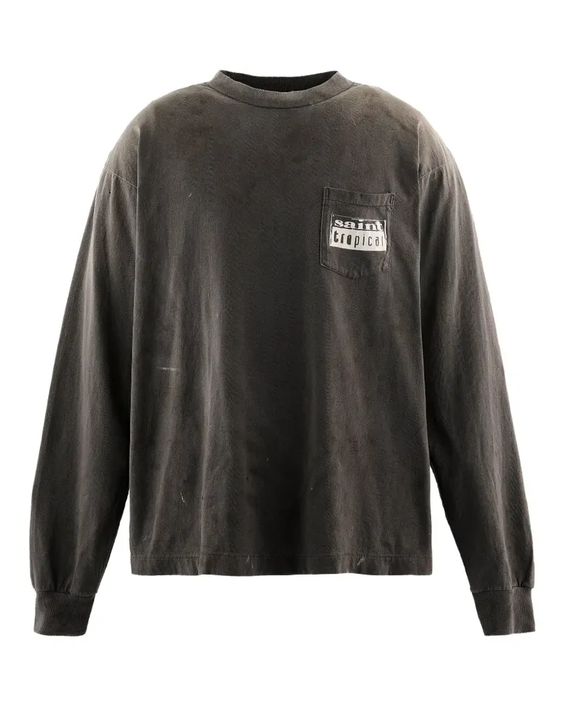 SAINT MXXXXXX x Cafe Tropical T-Shirt mit grafischem Print - Braun Braun