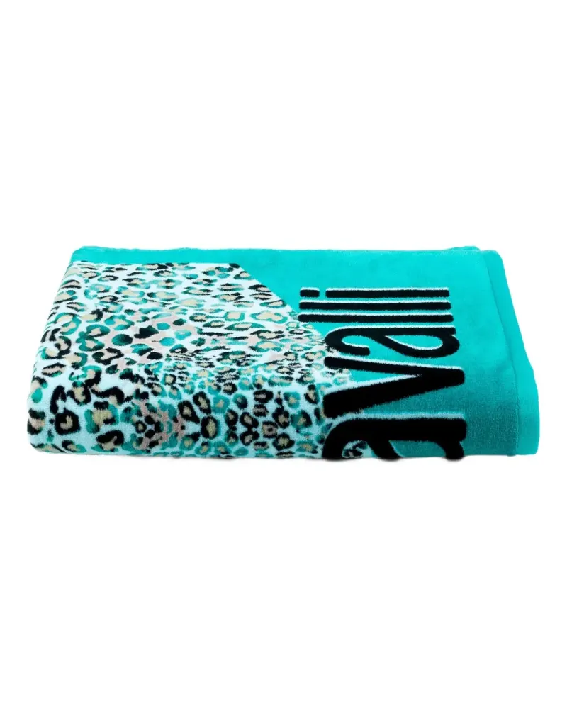 Roberto Cavalli Home Strandtuch mit Leopardenprint - Blau Blau