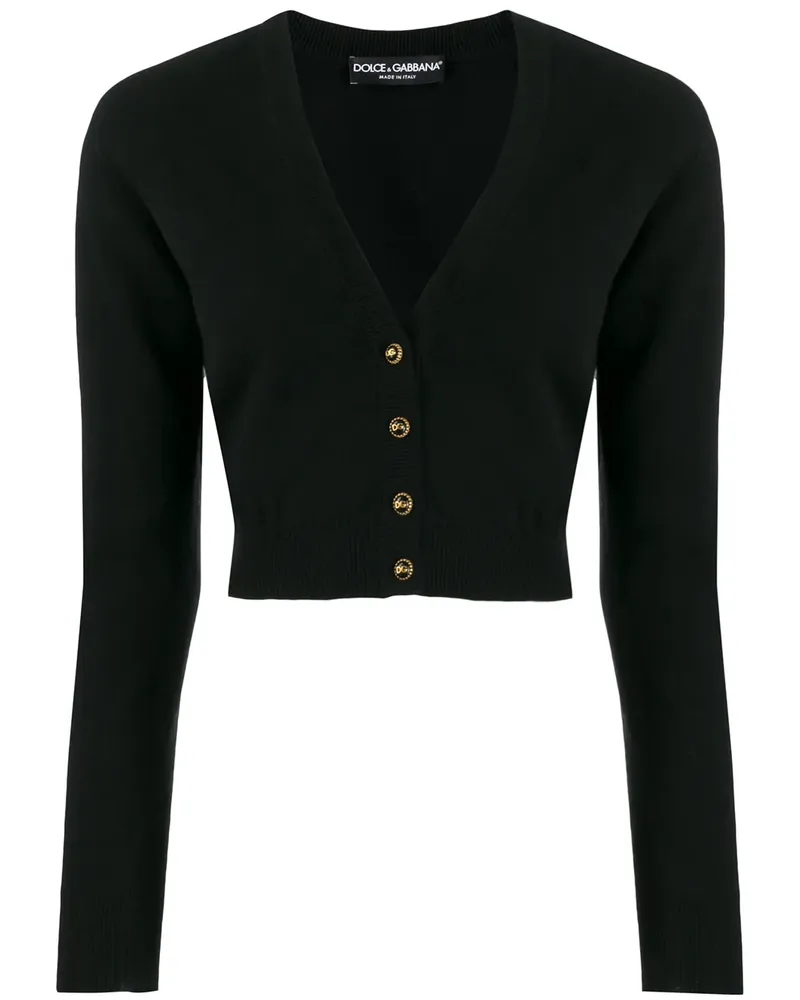 Dolce & Gabbana Cropped-Cardigan mit V-Ausschnitt - Schwarz Schwarz
