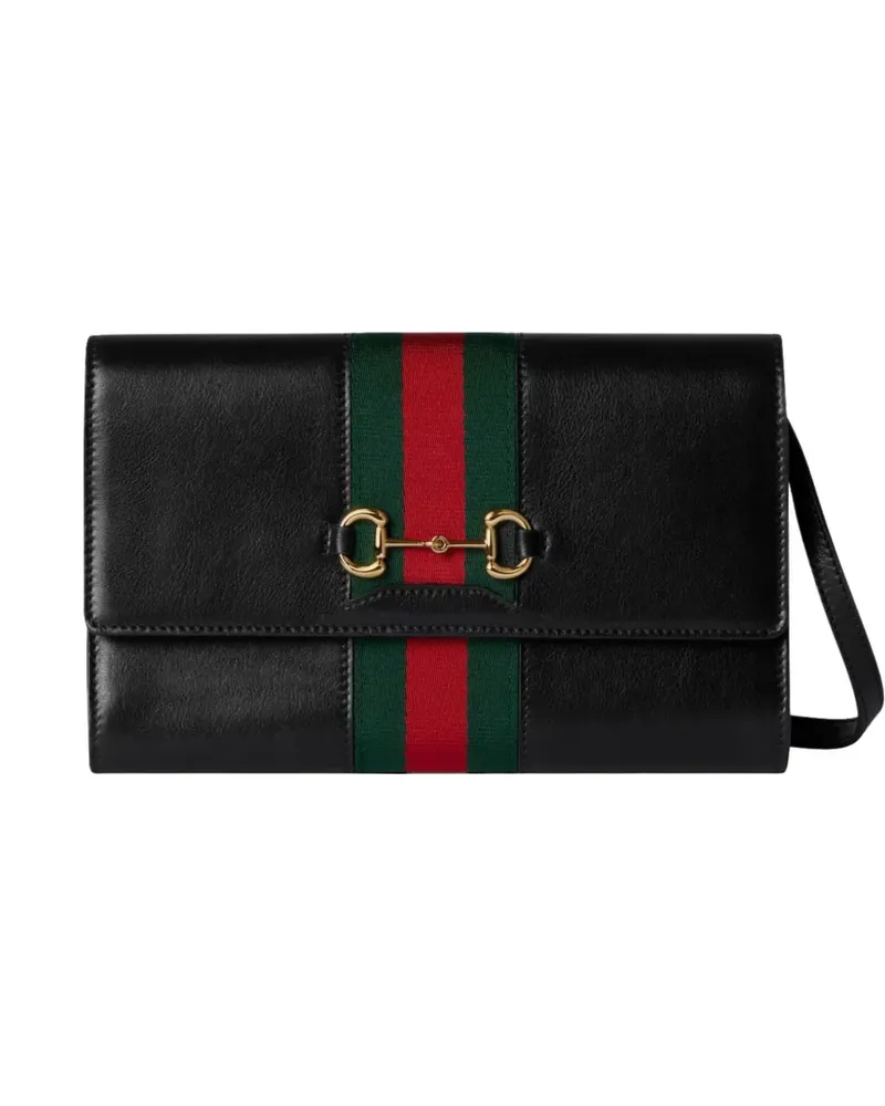 Gucci Horsebit Web shoulder bag - Schwarz Schwarz