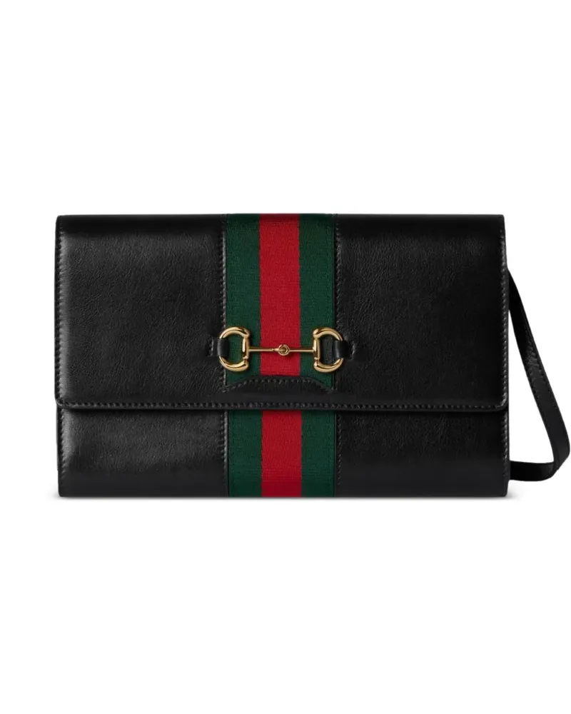 Gucci Horsebit Web shoulder bag - Schwarz Schwarz