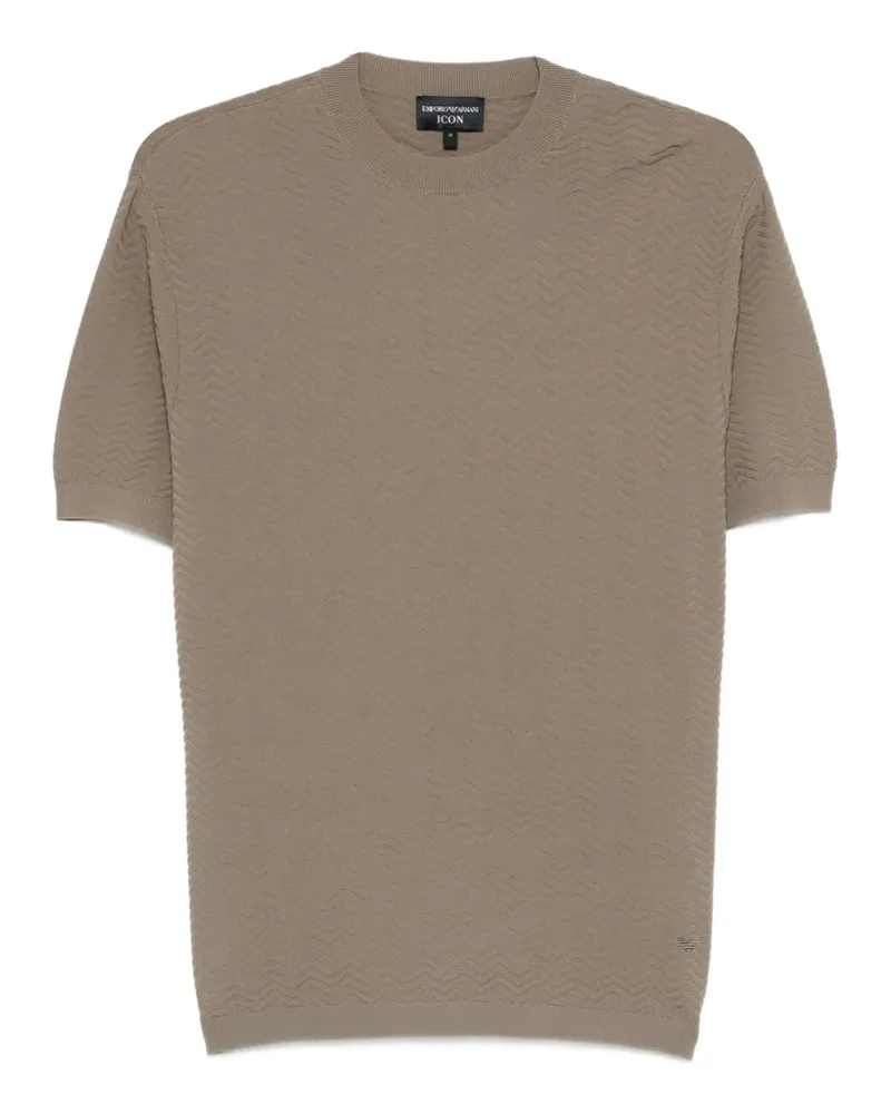 Emporio Armani textured short-sleeve T-shirt - Grün Grün