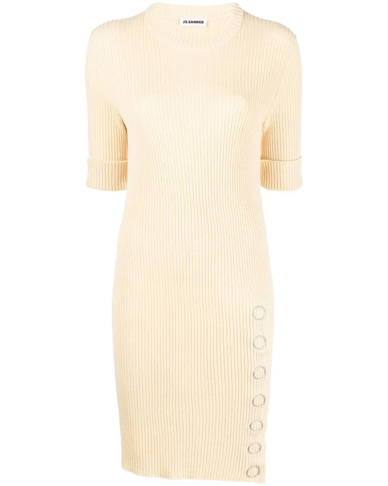 Jil Sander Geripptes Strickkleid - Gelb Gelb