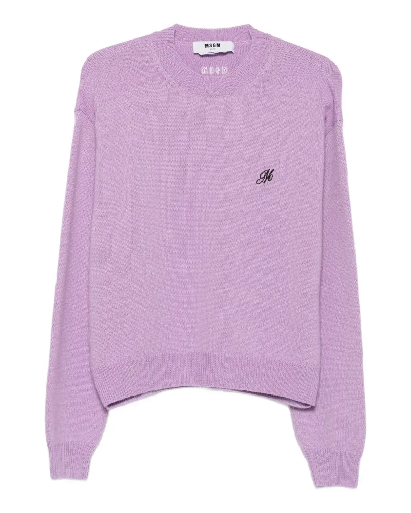 MSGM Pullover mit rundem Ausschnitt - Violett Violett