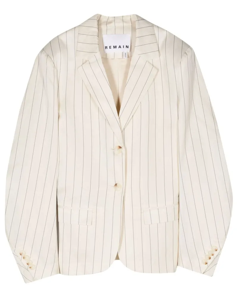 REMAIN Einreihiger Drapy Blazer mit Nadelstreifen - Nude Nude
