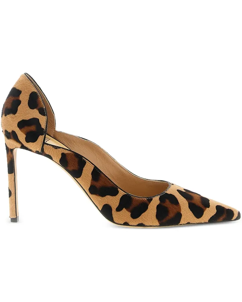 Francesco Russo Pumps mit Leoparden-Print 95mm - Braun Braun