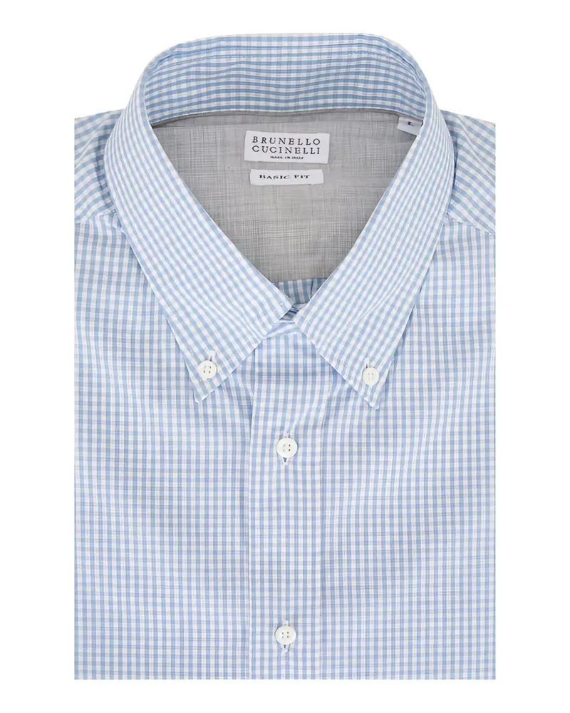 Brunello Cucinelli Hemd mit Vichy-Karomuster - Blau Blau