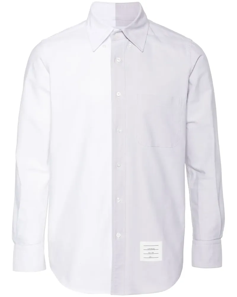 Thom Browne Hemd in Colour-Block-Optik - Grau Grau