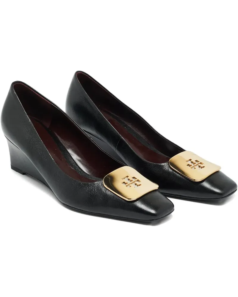 Tory Burch Georgia leather wedge pumps - Schwarz Schwarz