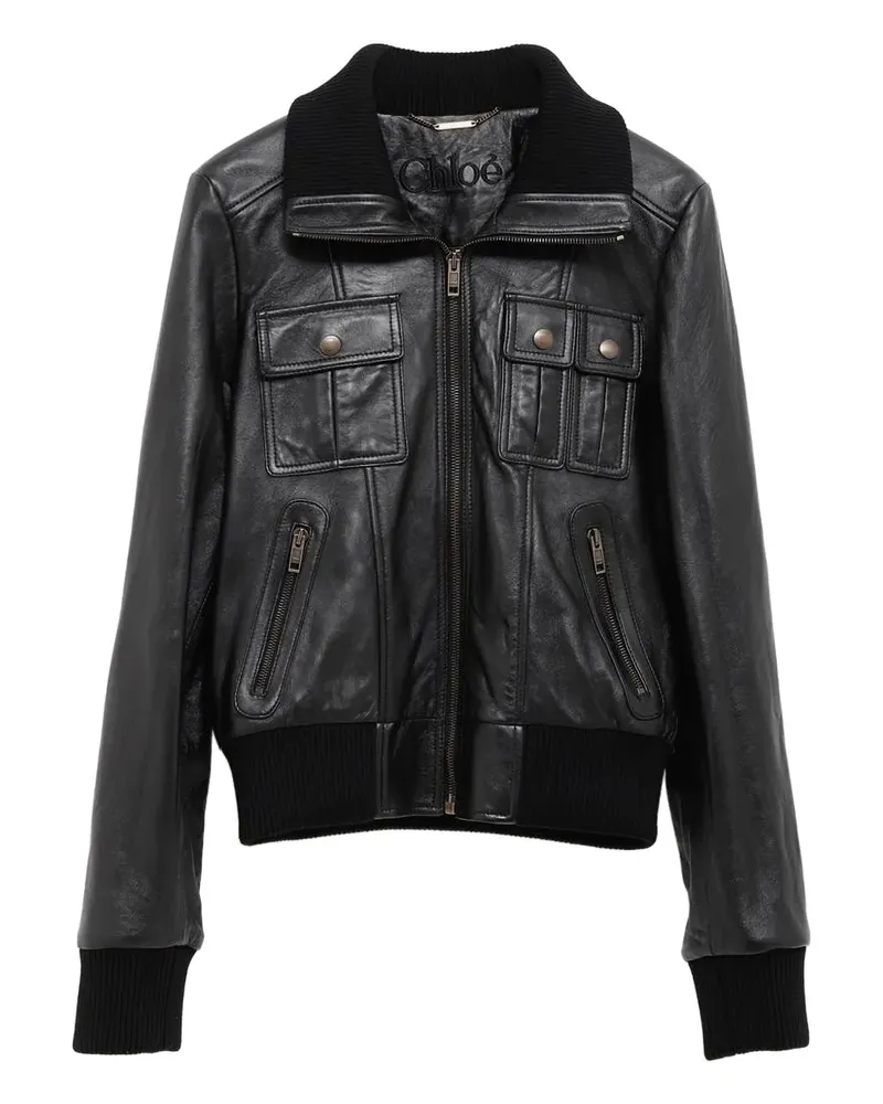 Chloé Bomberjacke mit Taschendetail - Schwarz Schwarz