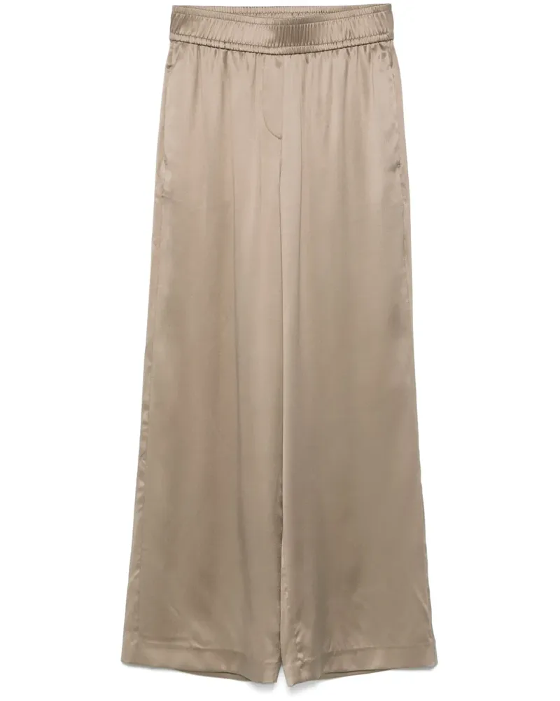 Brunello Cucinelli Weite Hose aus Satin - Nude Nude