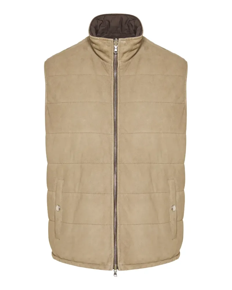 BARBA padded zip gilet - Nude Nude