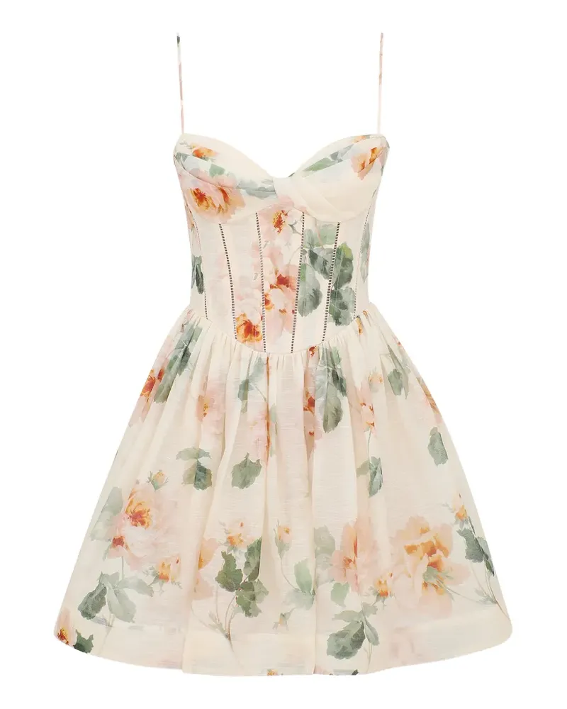 Zimmermann Carousel floral-print mini dress - Nude Nude