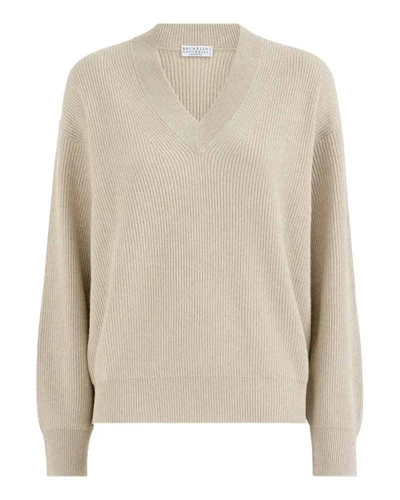Brunello Cucinelli Cardigan aus funkelndem Kaschmir - Nude Nude