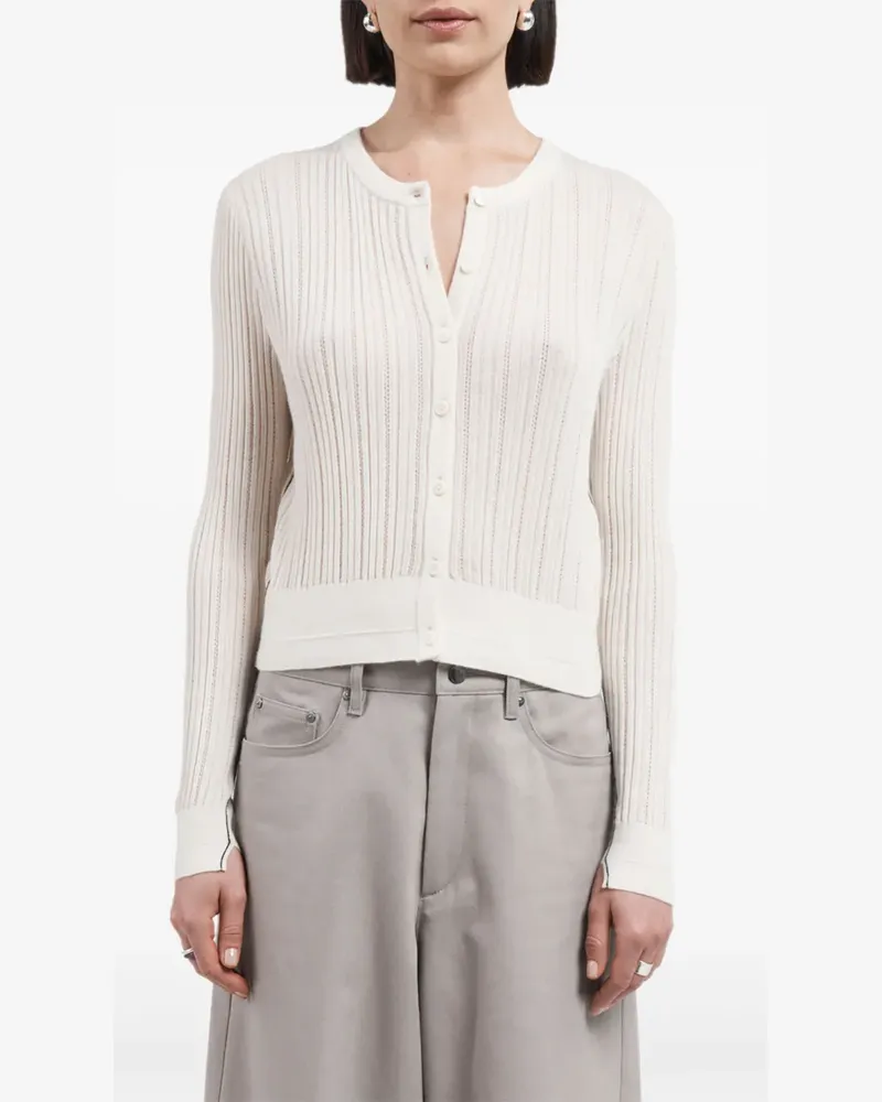 Maria Mcmanus Gerippter Cardigan mit rundem Ausschnitt - Nude Nude