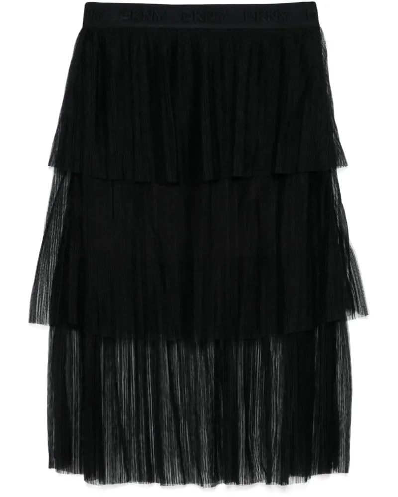 DKNY Gestufter Midirock - Schwarz Schwarz