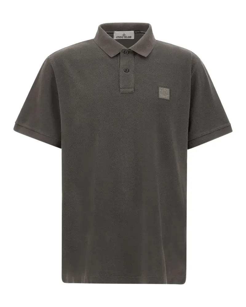 Stone Island Poloshirt mit Logo-Patch - Grau Grau