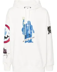 Iceberg Bestickter Hoodie Weiß