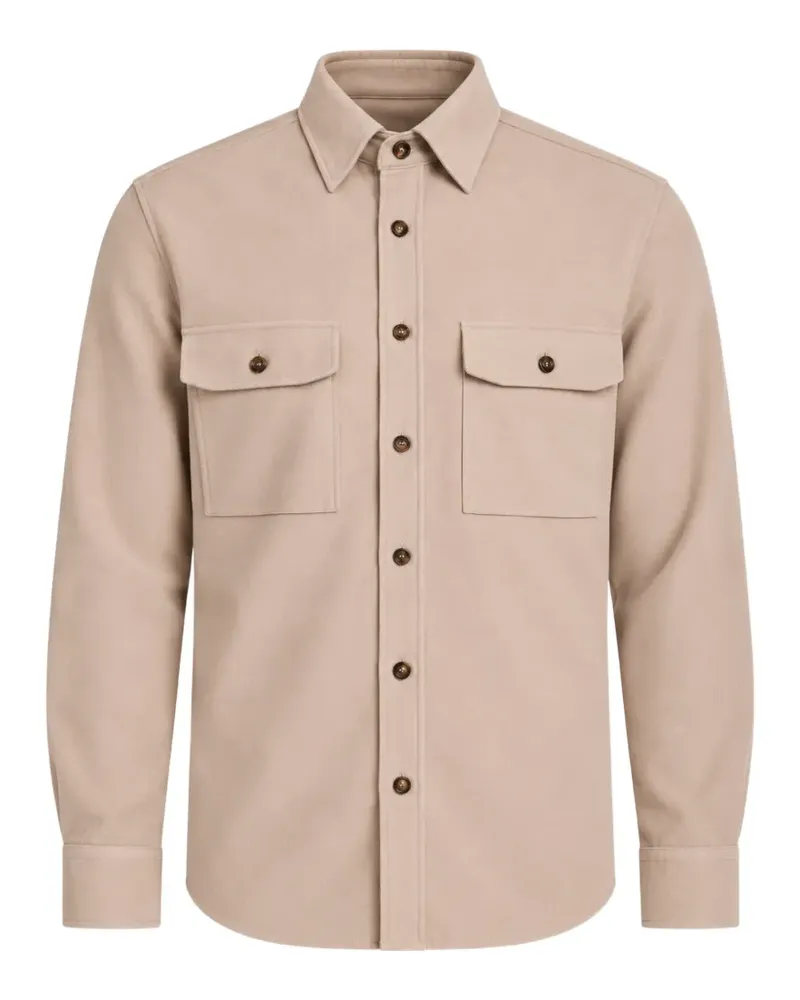 Brioni military-style shirt - Nude Nude