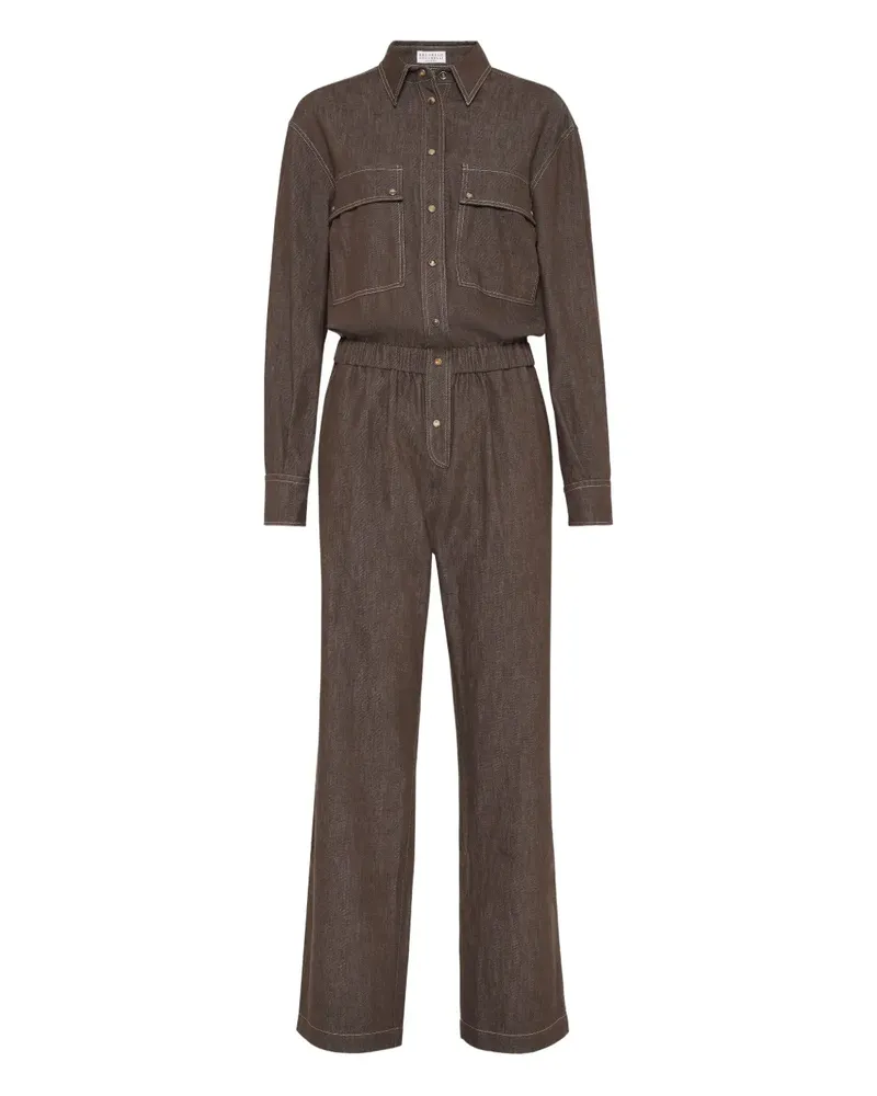 Brunello Cucinelli Jeans-Jumpsuit aus Baumwolle - Braun Braun