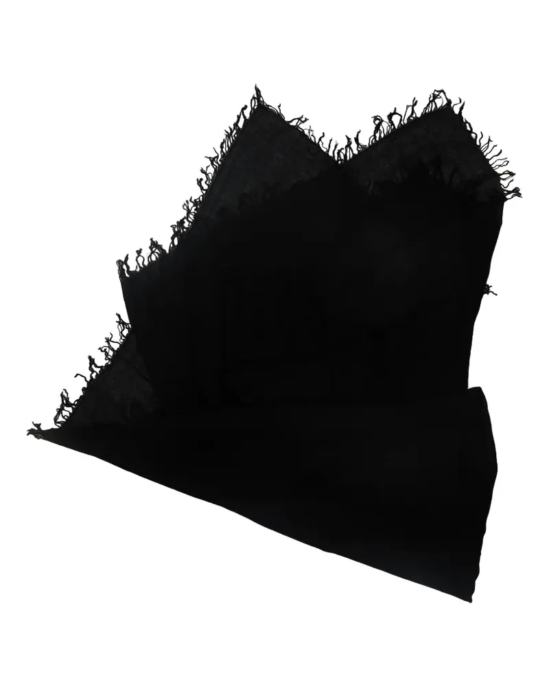 Faliero Sarti Enrica frayed scarf - Schwarz Schwarz