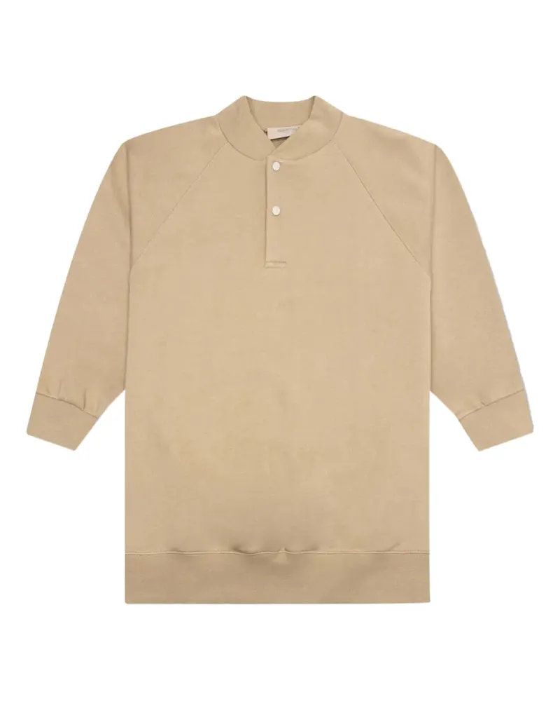 Fear of God logo-patch henley T-shirt - Braun Braun