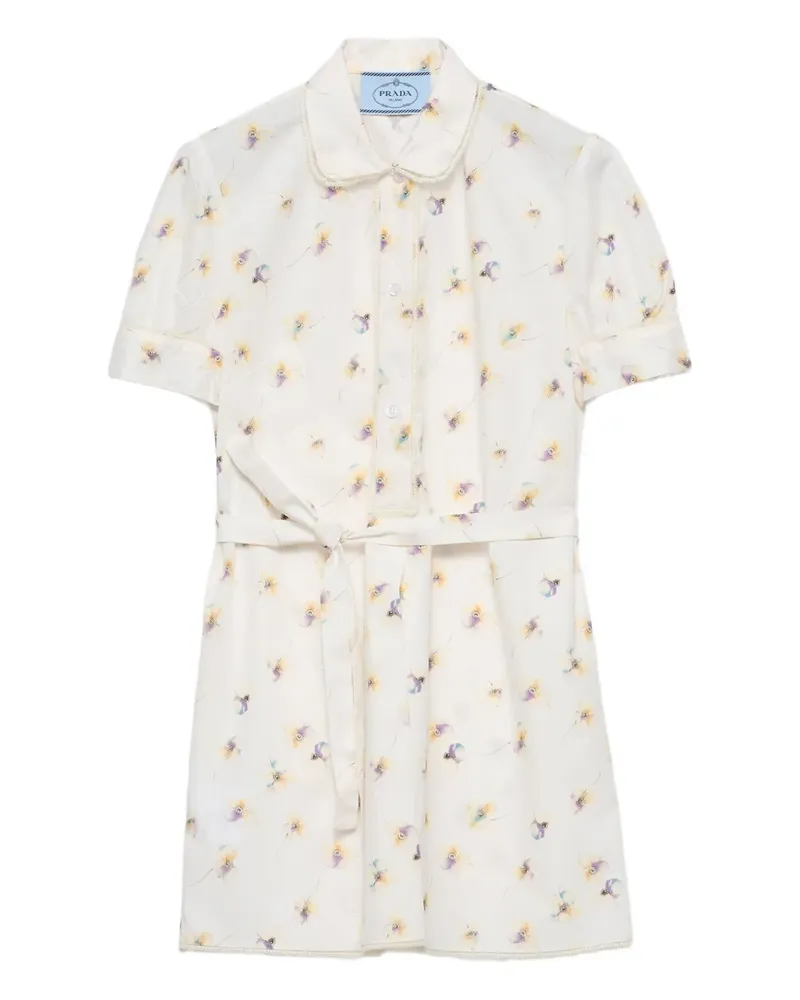 Prada Kleid mit Blumen-Print - Gelb Gelb