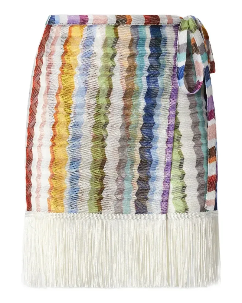 Missoni Zigzag fringe-trim skirt - Weiß Weiß