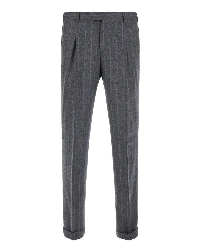 PT TORINO Bundfaltenhose mit Nadelstreifen - Grau Grau