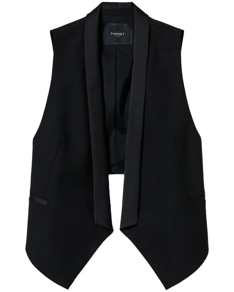 Twin-Set Weste mit Logo - Schwarz Schwarz
