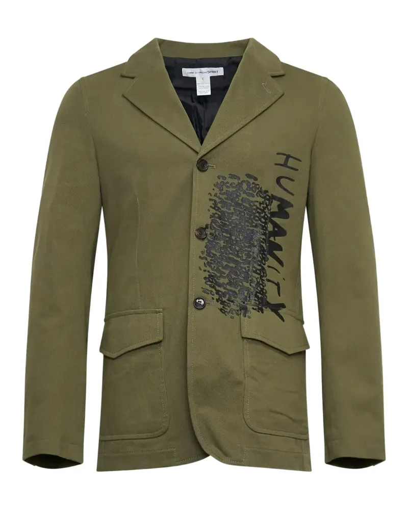 Comme des Garçons graphic-print single-breasted jacket - Grün Grün