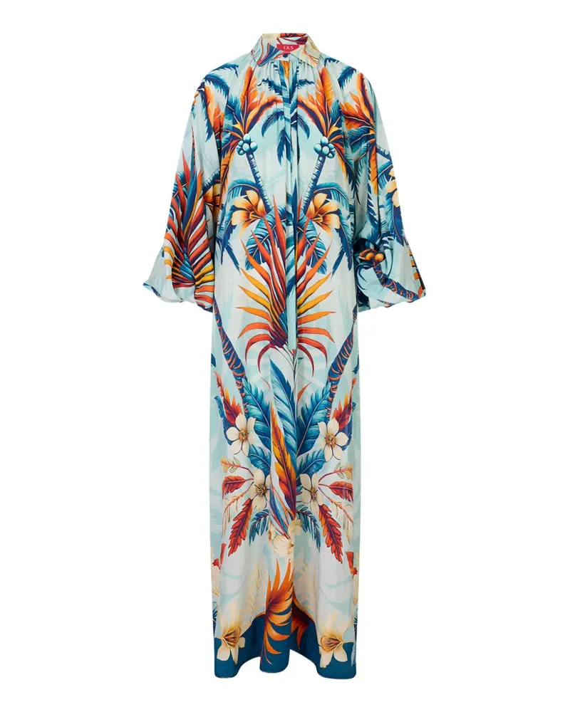 For Restless Sleepers tropical-print silk maxi dress - Blau Blau