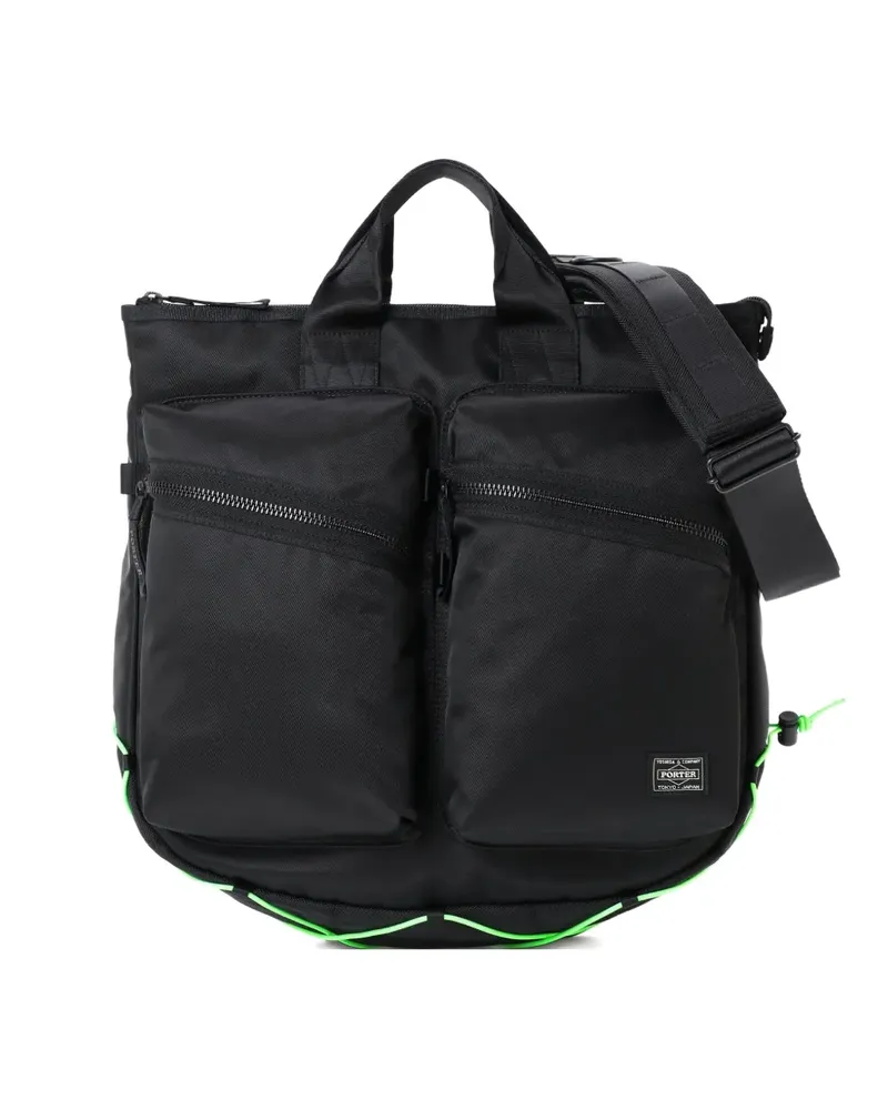 PORTER-YOSHIDA & CO 2Way Helmet Tote Bag mit Taschen - Schwarz Schwarz