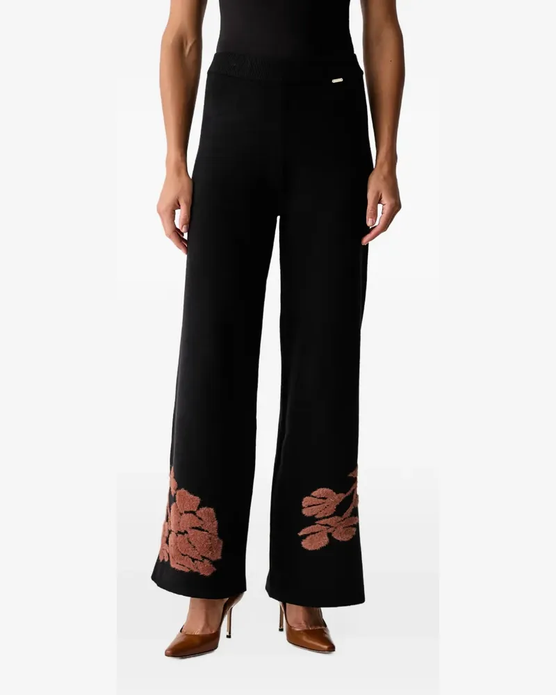 Fracomina floral-intarsia knitted trousers - Schwarz Schwarz