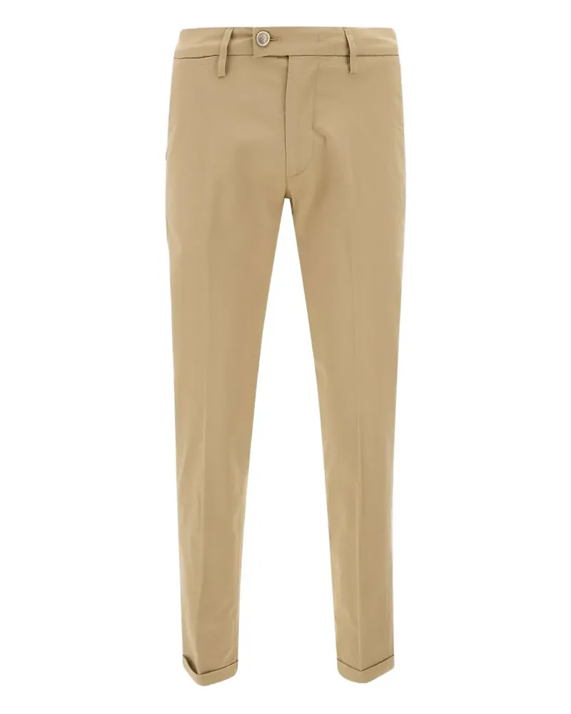Re-HasH belt-loops cuffed trousers - Braun Braun