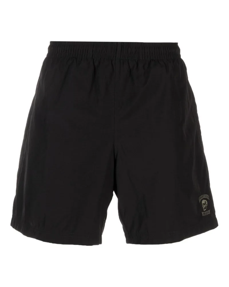 Alexander McQueen Varsity Skill Badeshorts - Schwarz Schwarz